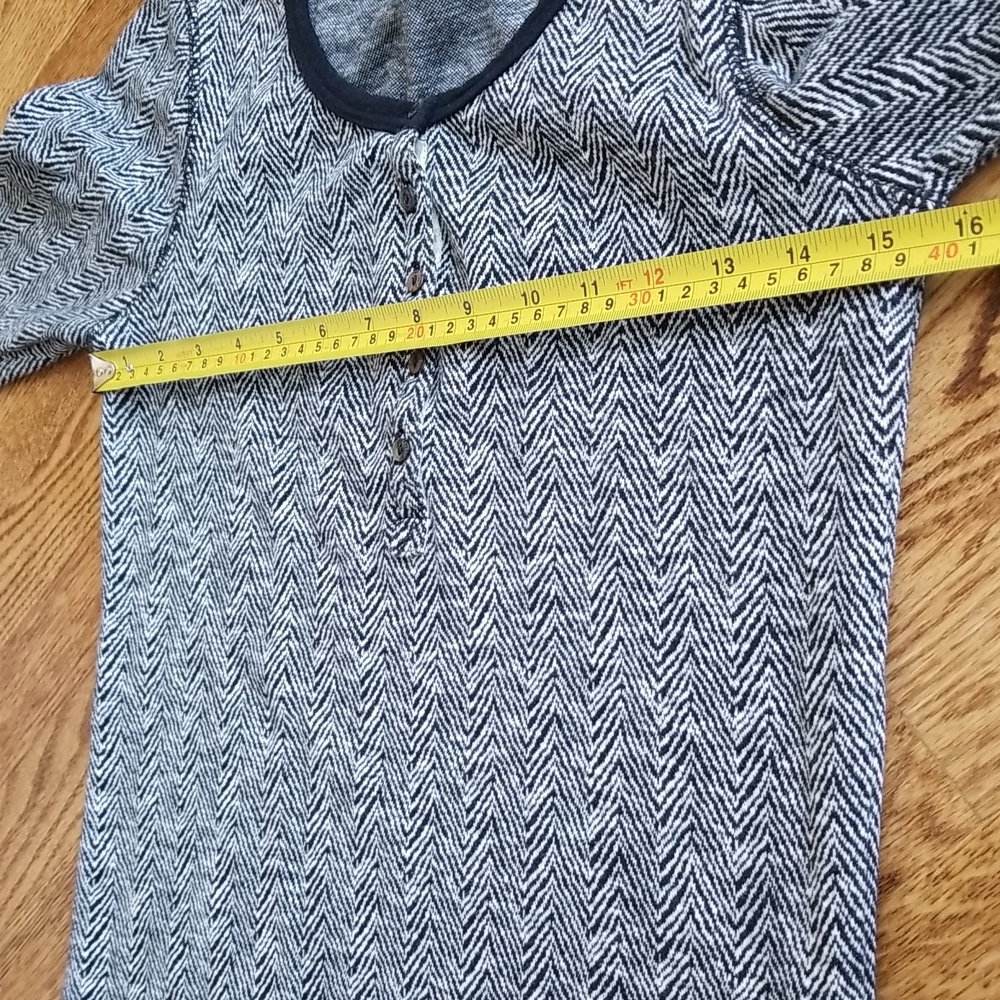 (1)(S) Maison Scotch Patterned Button Up Cozy Casual Long Sleeve T-Shirt - Picture 7 of 10